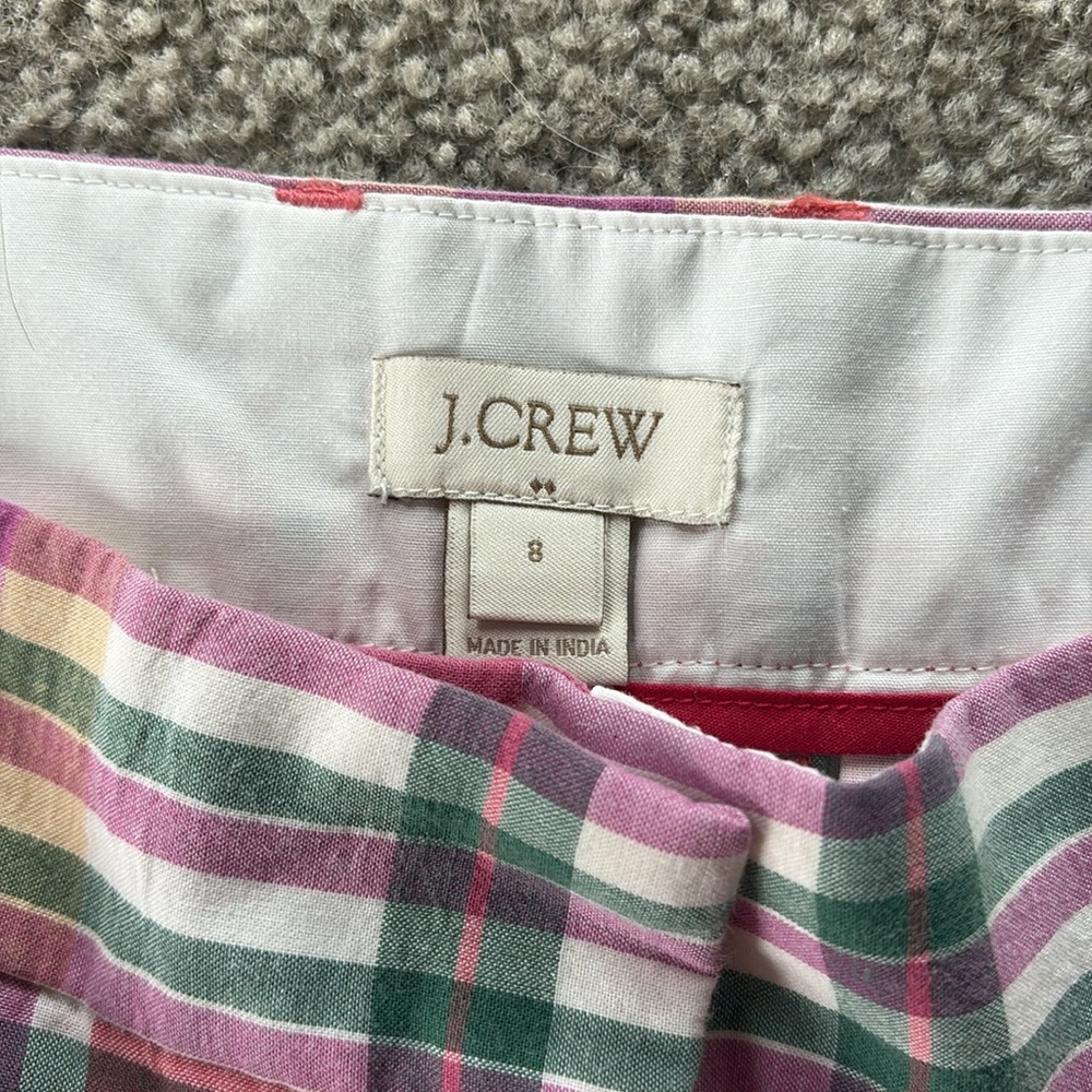 Jcrew plaid madras cotton shorts size 8 EUC - Picture 2 of 3